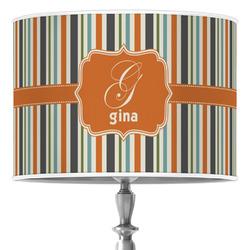 Orange & Blue Stripes Drum Lamp Shade (Personalized)
