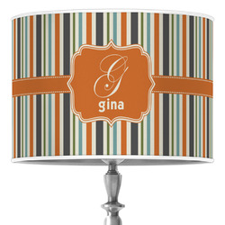 Orange & Blue Stripes Drum Lamp Shade (Personalized)