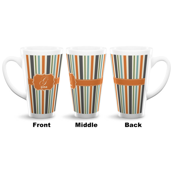 Orange & Blue Stripes 16 Oz Latte Mug - Approval