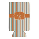 Orange & Blue Stripes Can Cooler (Personalized)