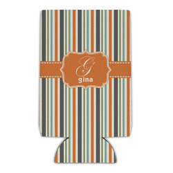 Orange & Blue Stripes Can Cooler (Personalized)