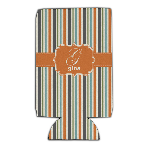 Orange & Blue Stripes 16oz Can Sleeve - Set of 4 - FRONT
