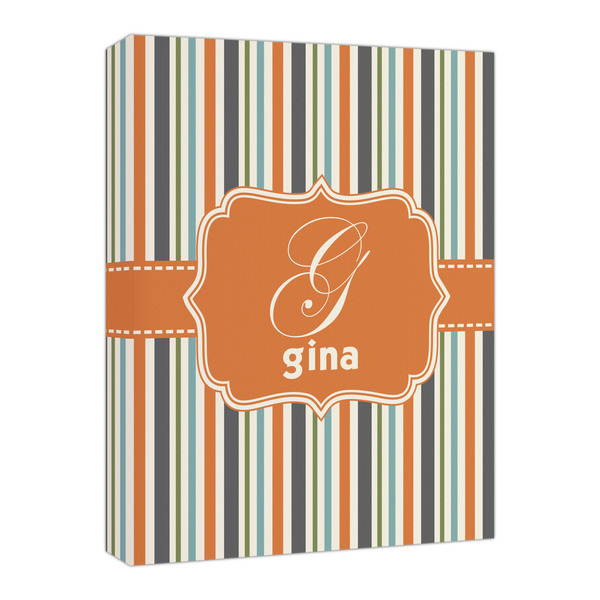 Custom Orange & Blue Stripes Canvas Print - 16x20 (Personalized)