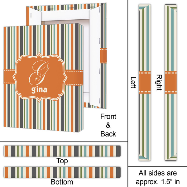 Orange & Blue Stripes 16x20 - Canvas Print - Approval