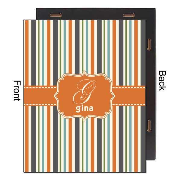 Orange & Blue Stripes 16x20 Wood Print - Front & Back View