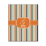 Orange & Blue Stripes Wood Print - 16x20 (Personalized)