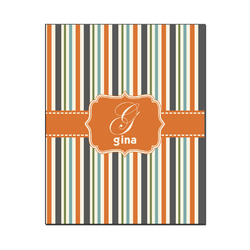 Orange & Blue Stripes Wood Print - 16x20 (Personalized)