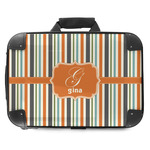Orange & Blue Stripes Hard Shell Briefcase - 18" (Personalized)