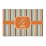 Orange & Blue Stripes 2' x 3' Indoor Area Rug (Personalized)