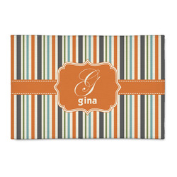 Orange & Blue Stripes 2' x 3' Indoor Area Rug (Personalized)