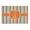 Orange & Blue Stripes Patio Rug (Personalized)