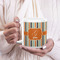 Orange & Blue Stripes 20oz Coffee Mug - LIFESTYLE