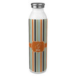 Orange & Blue Stripes 20oz Stainless Steel Water Bottle - Full Print (Personalized)