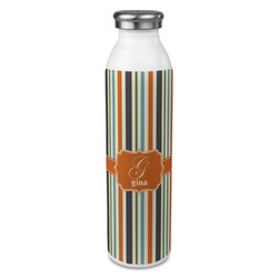 Orange & Blue Stripes 20oz Stainless Steel Water Bottle - Full Print (Personalized)