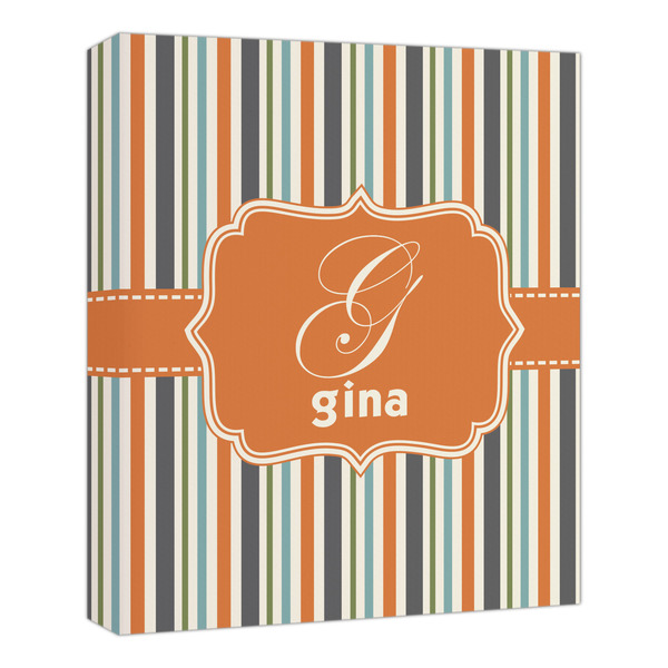 Custom Orange & Blue Stripes Canvas Print - 20x24 (Personalized)