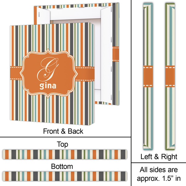Orange & Blue Stripes 20x24 - Canvas Print - Approval