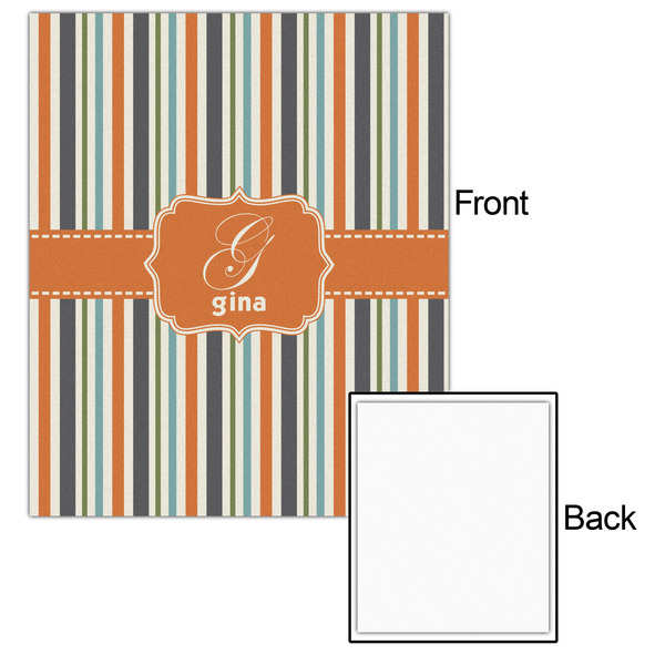 Orange & Blue Stripes 20x24 - Matte Poster - Front & Back