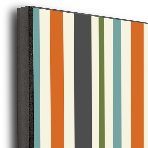 Orange & Blue Stripes 20x24 Wood Print - Closeup
