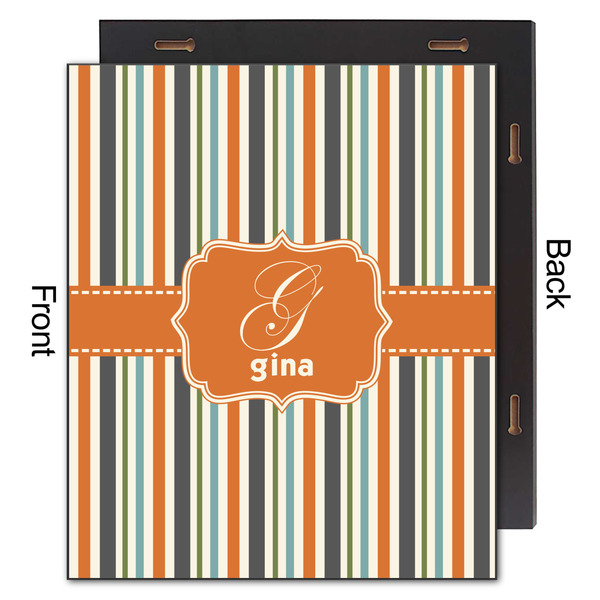 Orange & Blue Stripes 20x24 Wood Print - Front & Back View