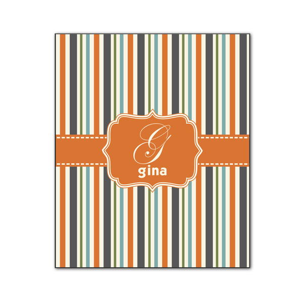 Custom Orange & Blue Stripes Wood Print - 20x24 (Personalized)