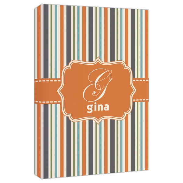 Custom Orange & Blue Stripes Canvas Print - 20x30 (Personalized)
