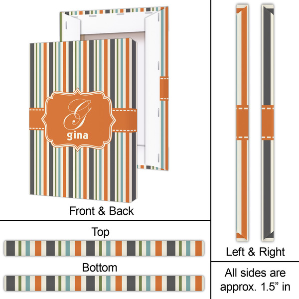 Orange & Blue Stripes 20x30 - Canvas Print - Approval