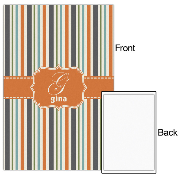 Orange & Blue Stripes 24x36 - Matte Poster - Front & Back