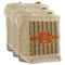 Orange & Blue Stripes 3 Reusable Cotton Grocery Bags - Front View