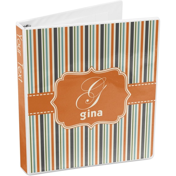 Orange & Blue Stripes 3-Ring Binder 3/4 - Main