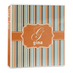 Orange & Blue Stripes 3-Ring Binder - 1 inch (Personalized)