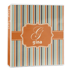 Orange & Blue Stripes 3-Ring Binder (Personalized)