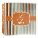 Orange & Blue Stripes 3-Ring Binder - 2 inch (Personalized)