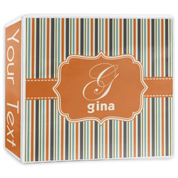 Orange & Blue Stripes 3-Ring Binder - 3 inch (Personalized)