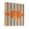 Orange & Blue Stripes 3 Ring Binders - Full Wrap - 1" - FRONT