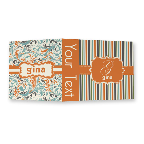 Orange & Blue Stripes 3 Ring Binders - Full Wrap - 2" - OPEN OUTSIDE