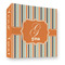 Orange & Blue Stripes 3 Ring Binders - Full Wrap - 3" - FRONT