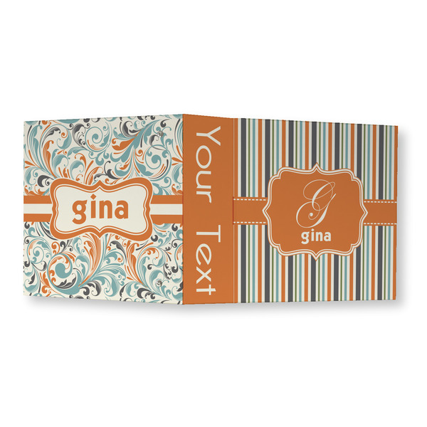 Orange & Blue Stripes 3 Ring Binders - Full Wrap - 3" - OPEN OUTSIDE