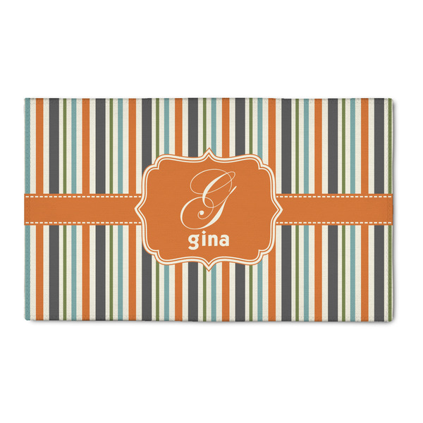 Custom Orange & Blue Stripes 3' x 5' Indoor Area Rug (Personalized)