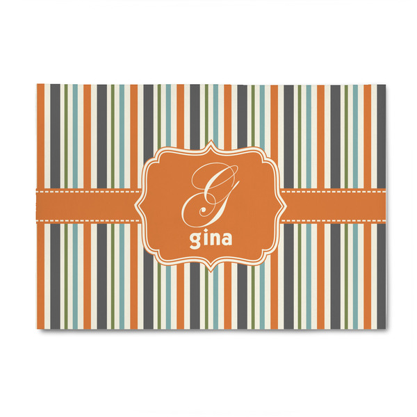 Custom Orange & Blue Stripes 4' x 6' Indoor Area Rug (Personalized)