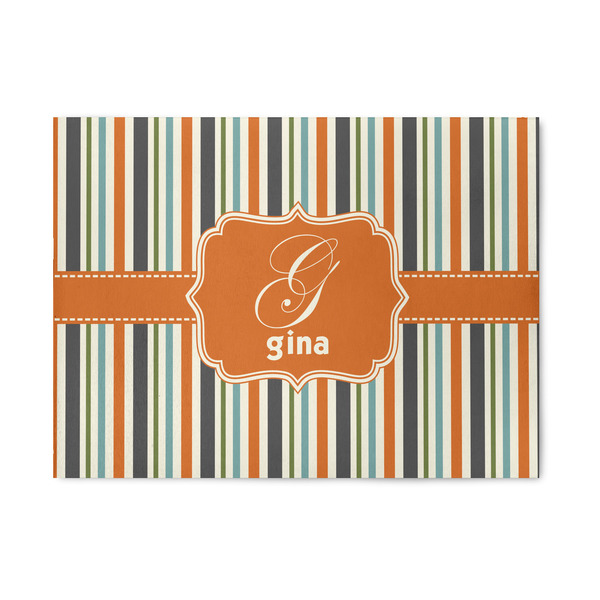Custom Orange & Blue Stripes Area Rug (Personalized)