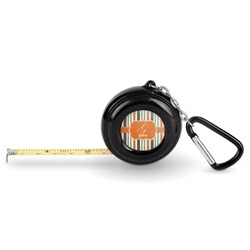 Orange & Blue Stripes Pocket Tape Measure - 6 Ft w/ Carabiner Clip (Personalized)