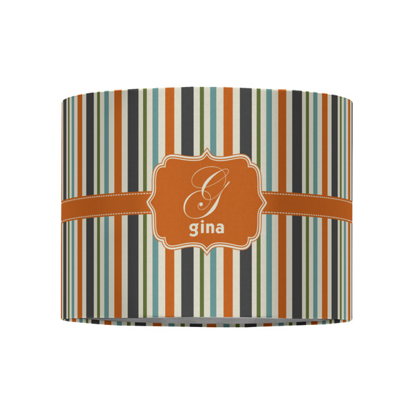 Orange & Blue Stripes 8" Drum Lampshade - FRONT (Fabric)