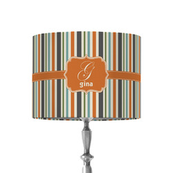 Orange & Blue Stripes 8" Drum Lamp Shade - Fabric (Personalized)
