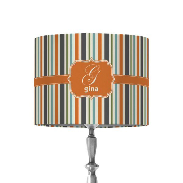 Custom Orange & Blue Stripes 8" Drum Lamp Shade - Fabric (Personalized)