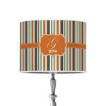 Orange & Blue Stripes 8" Drum Lamp Shade - Poly-film (Personalized)
