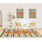 Orange & Blue Stripes 8'x10' Indoor Area Rugs - IN CONTEXT