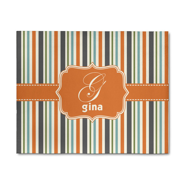 Custom Orange & Blue Stripes 8' x 10' Indoor Area Rug (Personalized)