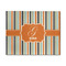 Orange & Blue Stripes 8'x10' Patio Rug - Front/Main