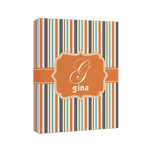 Orange & Blue Stripes 8x10 - Canvas Print - Angled View