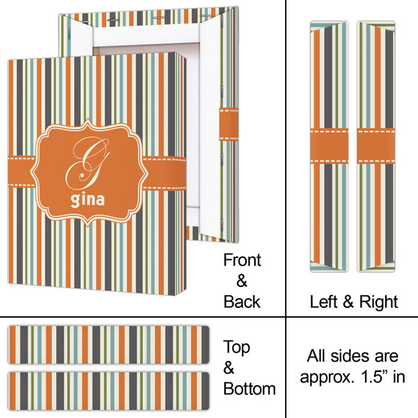 Orange & Blue Stripes 8x10 - Canvas Print - Approval